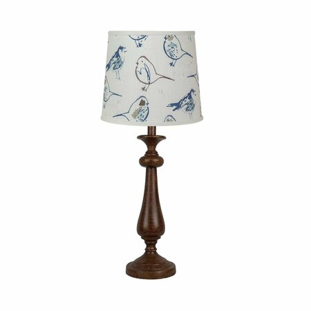 HOMEROOTS Brown Candlestick Modern Birds Shade Table Lamp 473318